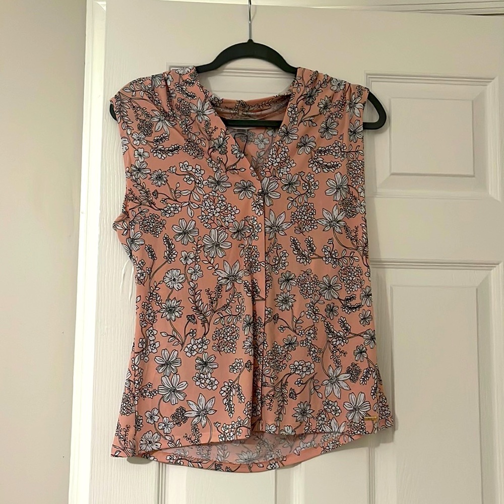 Calvin Klein pink flowery blouse